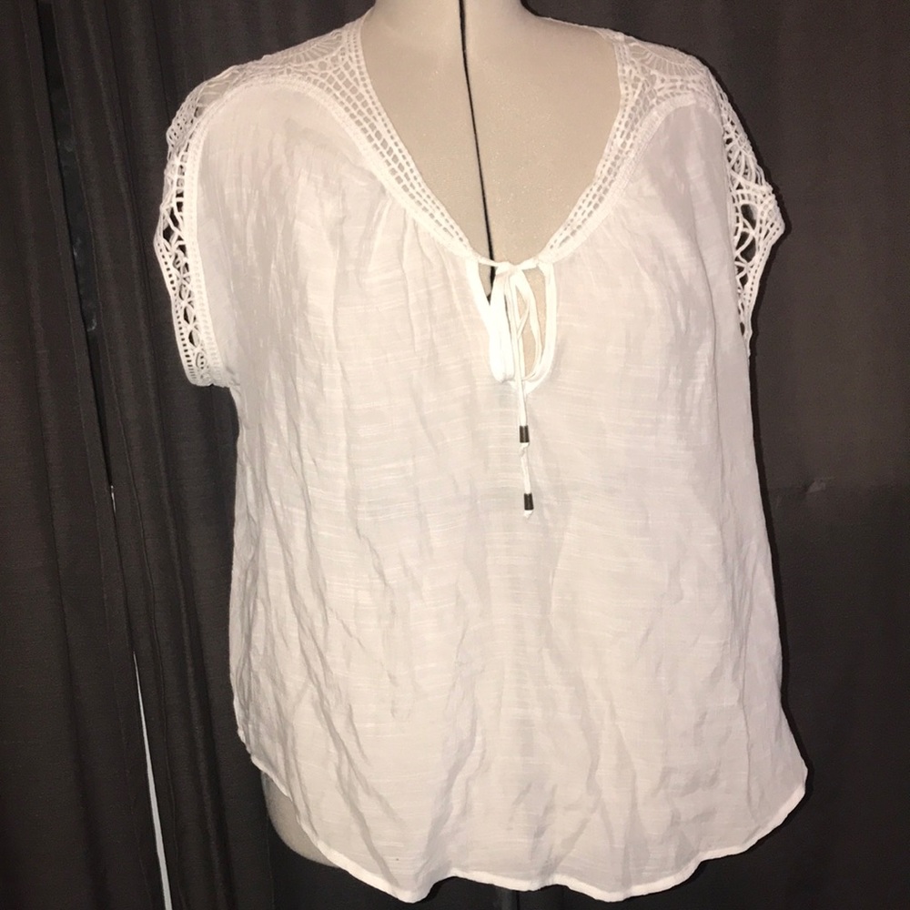 White linen like blouse